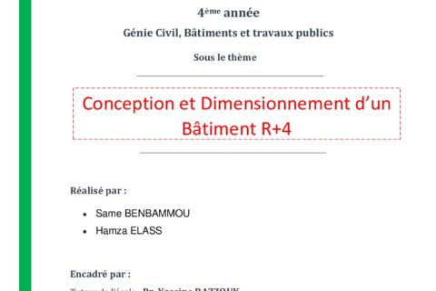 Projet de bâtiment R+4 à Kénitra : conception et dimensionnement (PDF)