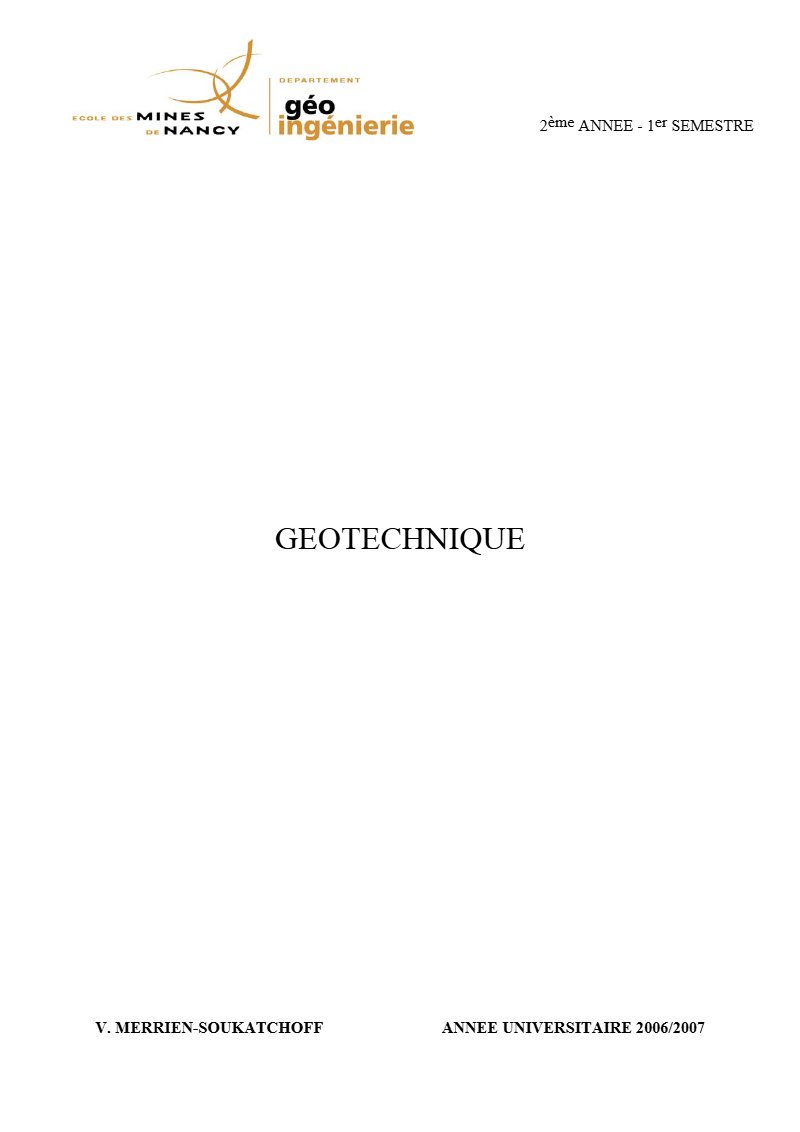 Éléments de géotechnique : cours complet d’école d’ingénieurs (sols, consolidation, fondations, soutènements) (PDF)