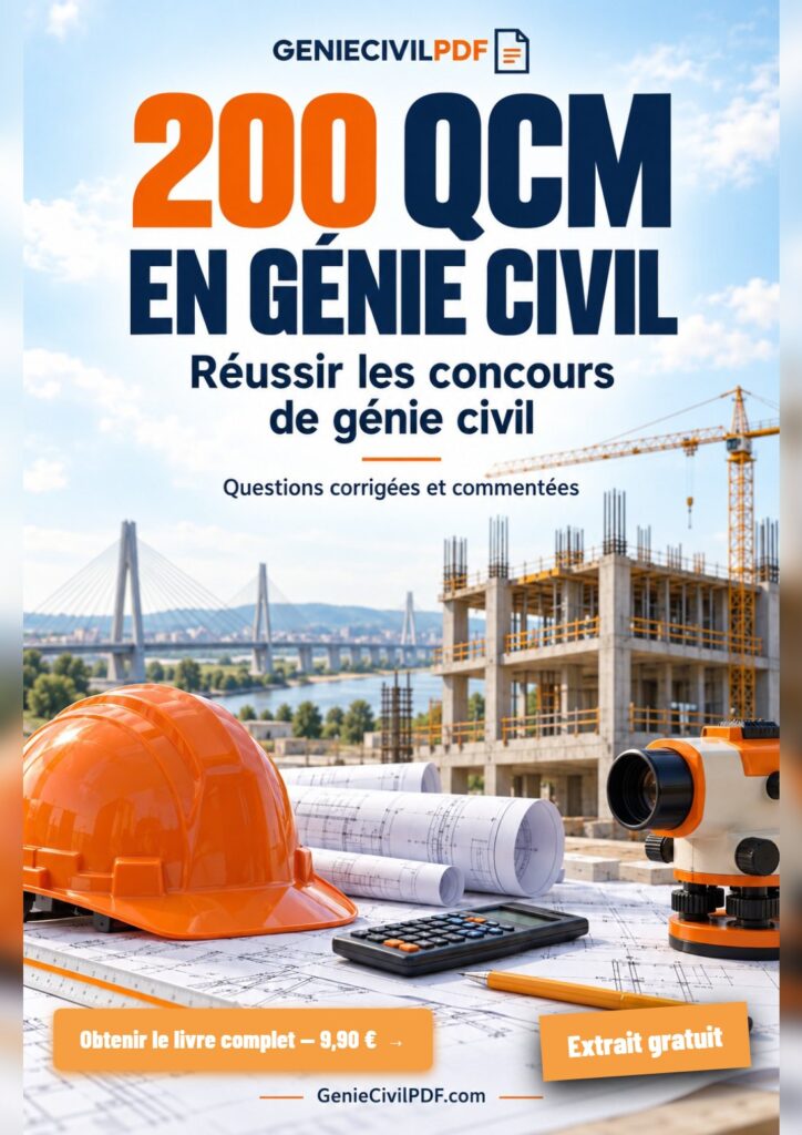 200 QCM en génie civil – Couverture de l’extrait