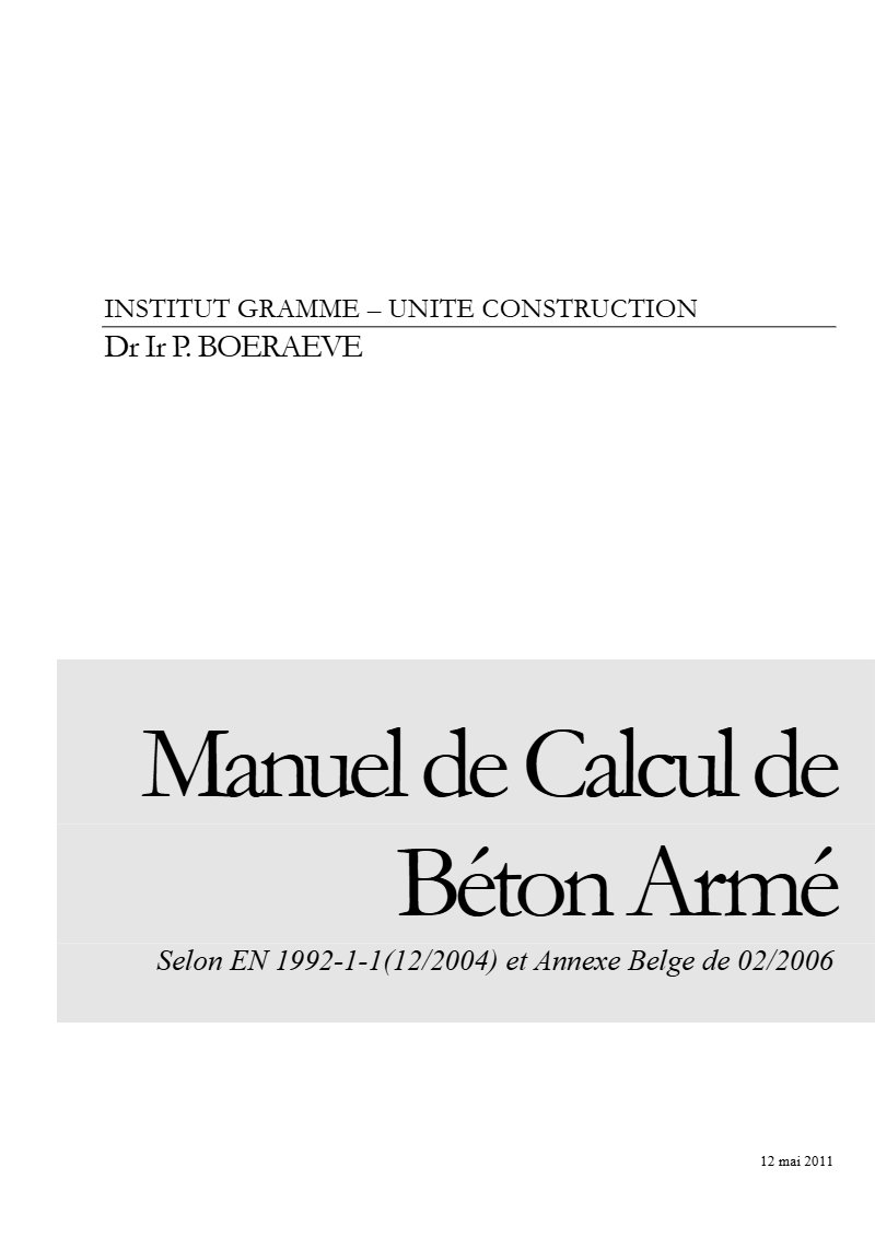 Manuel de calcul du béton armé selon l’Eurocode 2 (EN 1992-1-1, PDF)