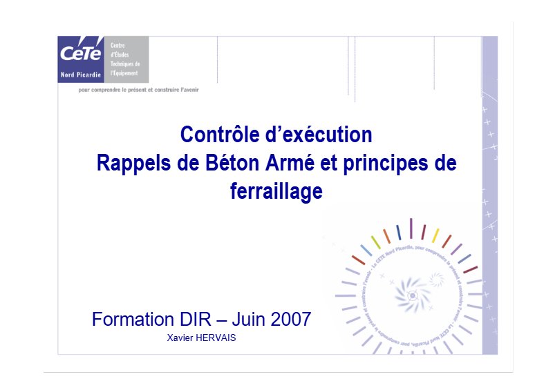 Rappels de béton armé et principes de ferraillage pour le contrôle d’exécution (PDF)