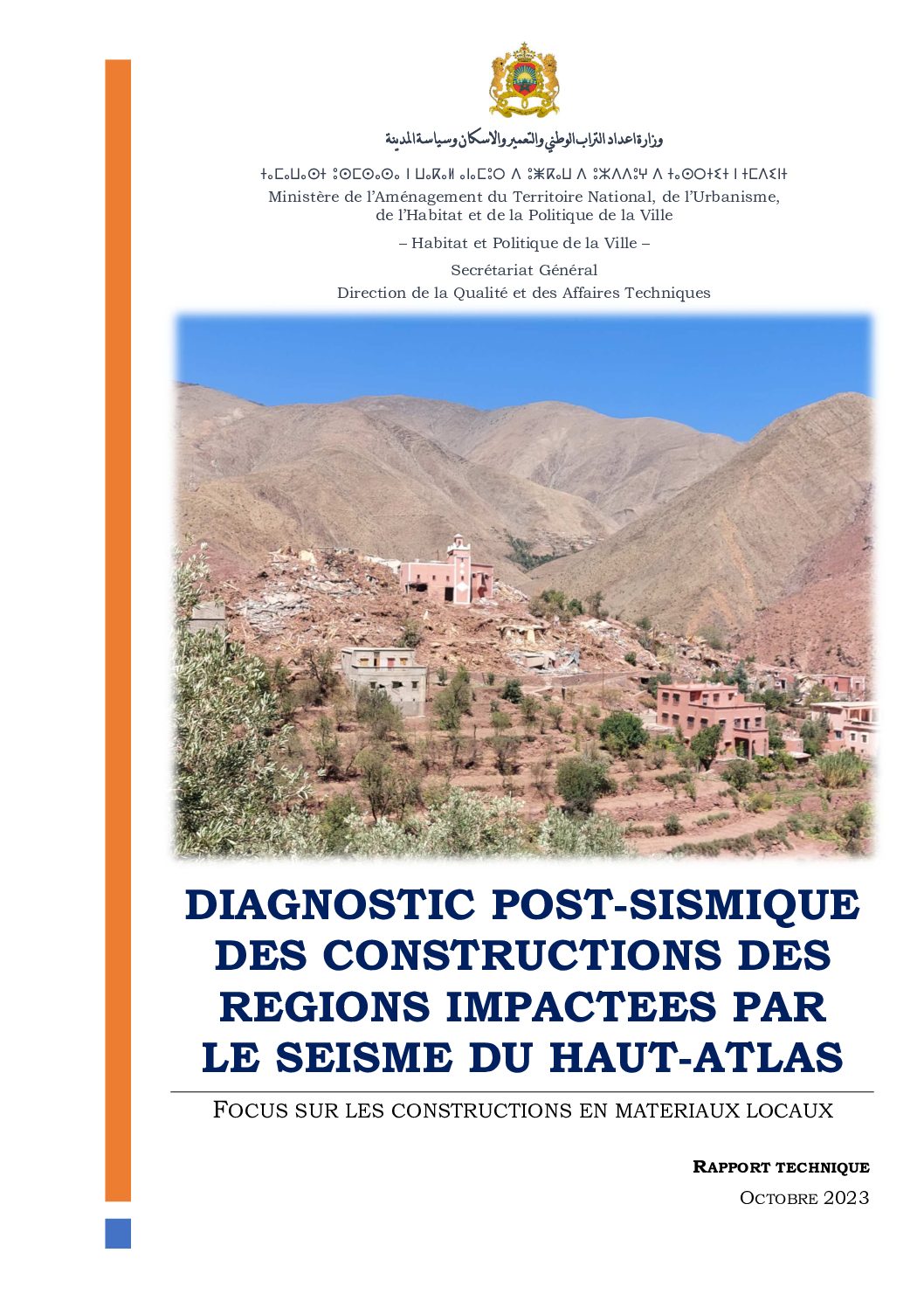 Diagnostic post-sismique des constructions après le séisme du Haut-Atlas – PDF