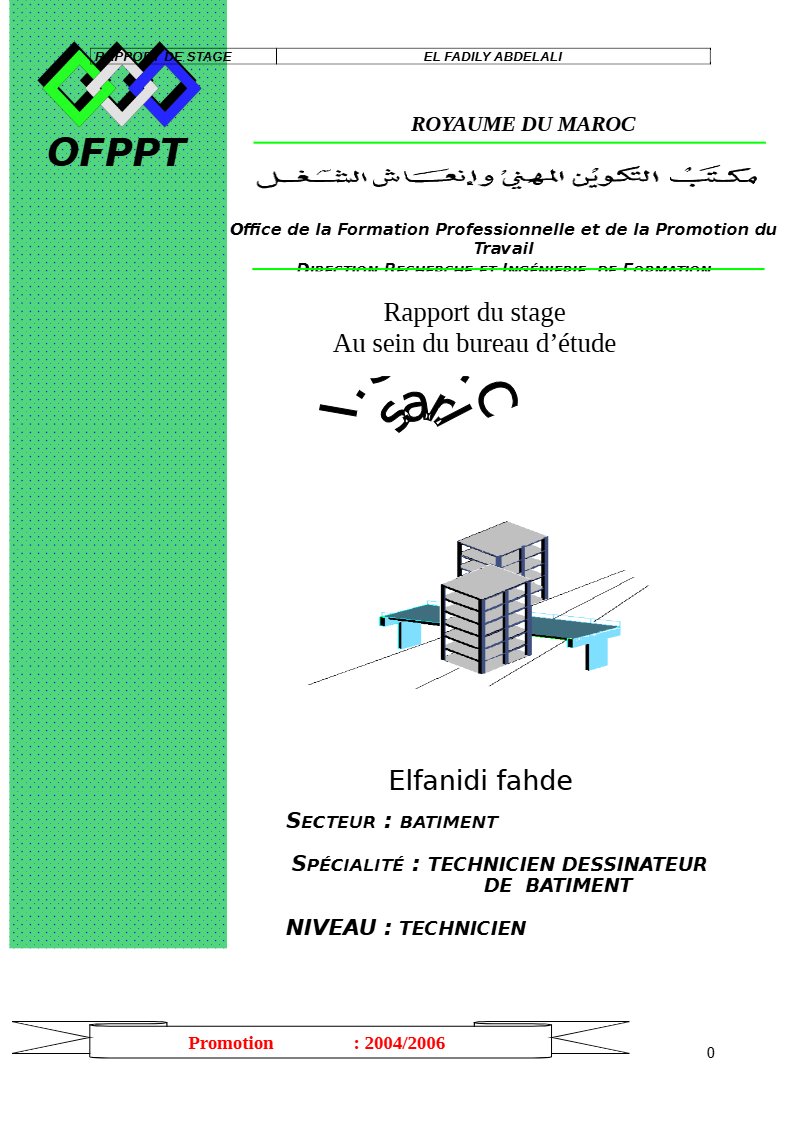 Rapport de stage de dessinateur bâtiment : calcul et ferraillage en béton armé (PDF)