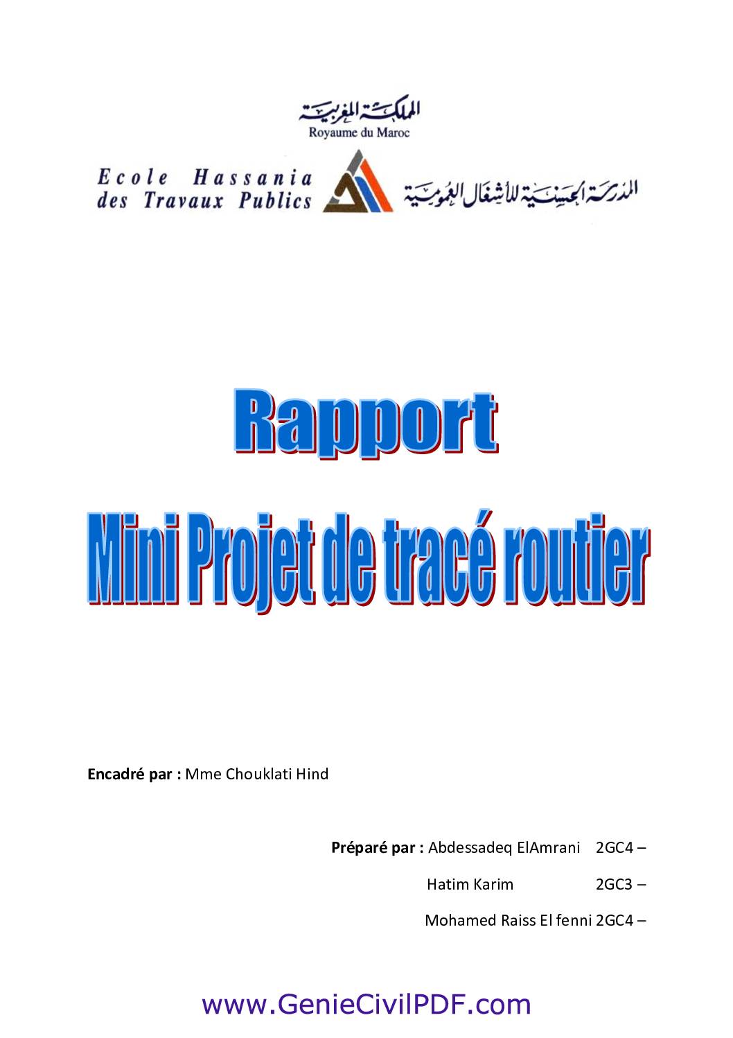 rapport tracé routier
