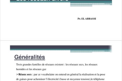 Réseaux divers et assainissement : collectif, autonome, fosse septique et calcul des débits (cours PDF)